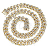Gargantilla Basica 03.284.0015.24 Oro Laminado, con Blanca Micro Pave, Pulido, Tono Dorado (13 MM Thickness, 24 Inches Length)