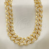 Gargantilla Basica 03.284.0015.24 Oro Laminado, con Blanca Micro Pave, Pulido, Tono Dorado (13 MM Thickness, 24 Inches Length)