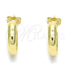 Arete Dormilona 02.163.0155.20 Oro Laminado, Diseño de Hueco, Pulido, Tono Dorado