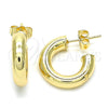 Arete Dormilona 02.163.0155.20 Oro Laminado, Diseño de Hueco, Pulido, Tono Dorado