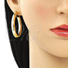 Arete Dormilona 02.163.0155.40 Oro Laminado, Diseño de Hueco, Pulido, Tono Dorado