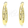 Arete Dormilona 02.163.0155.40 Oro Laminado, Diseño de Hueco, Pulido, Tono Dorado