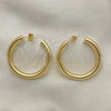 Arete Dormilona 02.163.0155.40 Oro Laminado, Diseño de Hueco, Pulido, Tono Dorado
