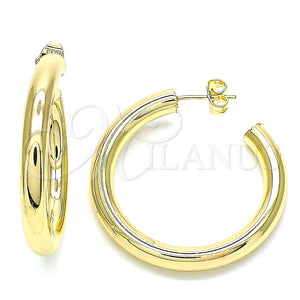 Arete Dormilona 02.163.0155.40 Oro Laminado, Diseño de Hueco, Pulido, Tono Dorado