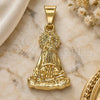 Dije Religioso 05.253.0128 Oro Laminado, Diseño de Caridad del Cobre, Pulido, Tono Dorado