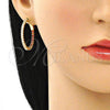 Argolla Huggie 02.156.0567.1.30 Oro Laminado, con Granate and Blanca Zirconia Cubica, Pulido, Tono Dorado