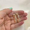 Argolla Huggie 02.156.0567.1.30 Oro Laminado, con Granate and Blanca Zirconia Cubica, Pulido, Tono Dorado