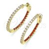 Argolla Huggie 02.156.0567.1.30 Oro Laminado, con Granate and Blanca Zirconia Cubica, Pulido, Tono Dorado