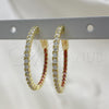Argolla Huggie 02.156.0567.1.30 Oro Laminado, con Granate and Blanca Zirconia Cubica, Pulido, Tono Dorado