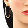 Argolla Huggie 02.156.0567.1.50 Oro Laminado, con Granate and Blanca Zirconia Cubica, Pulido, Tono Dorado
