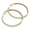 Argolla Huggie 02.156.0567.1.50 Oro Laminado, con Granate and Blanca Zirconia Cubica, Pulido, Tono Dorado