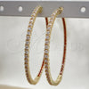 Argolla Huggie 02.156.0567.1.50 Oro Laminado, con Granate and Blanca Zirconia Cubica, Pulido, Tono Dorado