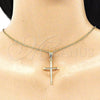 Dije Religioso 05.253.0133 Oro Laminado, Diseño de Cruz, Pulido, Tono Dorado
