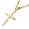 Dije Religioso 05.253.0133 Oro Laminado, Diseño de Cruz, Pulido, Tono Dorado