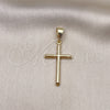 Dije Religioso 05.253.0133 Oro Laminado, Diseño de Cruz, Pulido, Tono Dorado