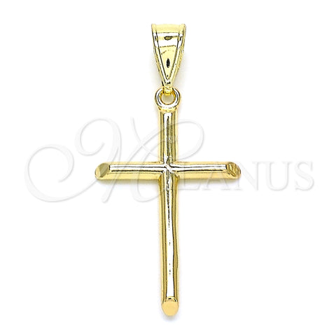Dije Religioso 05.253.0133 Oro Laminado, Diseño de Cruz, Pulido, Tono Dorado