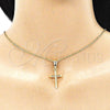 Dije Religioso 05.253.0139 Oro Laminado, Diseño de Cruz, Pulido, Tono Dorado