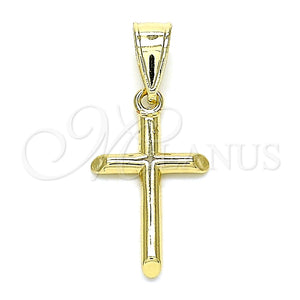 Dije Religioso 05.253.0139 Oro Laminado, Diseño de Cruz, Pulido, Tono Dorado