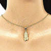 Dije Religioso 05.253.0144 Oro Laminado, Diseño de Guadalupe y Flor, Pulido, Tono Dorado