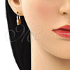 Argolla Pequeña 02.341.0057.2.12 Oro Laminado, Diseño de Candado, con Granate Micro Pave, Pulido, Tono Dorado
