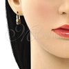 Argolla Pequeña 02.341.0057.4.12 Oro Laminado, Diseño de Candado, con Negro Micro Pave, Pulido, Tono Dorado