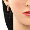Argolla Pequeña 02.210.0528.12 Oro Laminado, Diseño de Candado, con Granate Micro Pave, Pulido, Tono Dorado