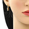 Argolla Pequeña 02.210.0528.1.12 Oro Laminado, Diseño de Candado, con Multicolor Micro Pave, Pulido, Tono Dorado