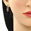 Argolla Pequeña 02.210.0528.2.12 Oro Laminado, Diseño de Candado, con Zafiro Azul Micro Pave, Pulido, Tono Dorado