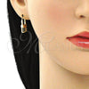 Argolla Pequeña 02.210.0528.3.12 Oro Laminado, Diseño de Candado, con Negro Micro Pave, Pulido, Tono Dorado