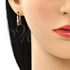 Argolla Pequeña 02.210.0529.1.12 Oro Laminado, Diseño de Candado, con Zafiro Azul Micro Pave, Pulido, Tono Dorado