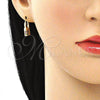 Argolla Pequeña 02.210.0529.2.12 Oro Laminado, Diseño de Candado, con Multicolor Micro Pave, Pulido, Tono Dorado