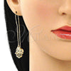 Arete Violador 02.210.0544.1 Oro Laminado, Diseño de Mano de Dios, con Multicolor Micro Pave, Pulido, Tono Dorado
