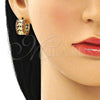 Juego de Arete y Dije de Adulto 10.210.0113.5 Oro Laminado, Diseño de Elefante, con Granate Micro Pave, Pulido, Tono Dorado