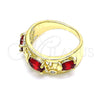 Anillo Multi Piedra 01.380.0015.1.08 Oro Laminado, Diseño de Elefante, con Granate and Blanca Zirconia Cubica, Pulido, Tono Dorado (Size 8)