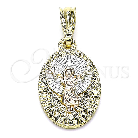 Dije Religioso 05.351.0190 Oro Laminado, Diseño de Divino Niño , Pulido, Tres Tonos