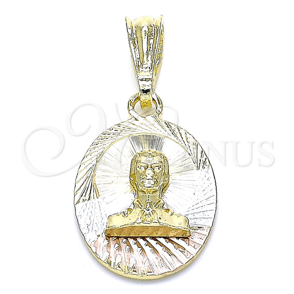 Dije Religioso 05.351.0195 Oro Laminado, Diamantado, Tres Tonos
