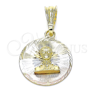 Dije Religioso 05.351.0197 Oro Laminado, Diamantado, Tres Tonos