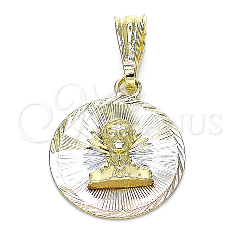 Dije Religioso 05.351.0197 Oro Laminado, Diamantado, Tres Tonos