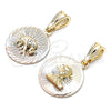 Dije Religioso 05.351.0197 Oro Laminado, Diamantado, Tres Tonos