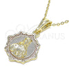 Dije Religioso 05.351.0177.1 Oro Laminado, Diseño de Sagrado Corazon de Jesus, Pulido, Tres Tonos