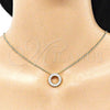 Juego de Arete y Dije de Adulto 10.156.0362 Oro Laminado, con Blanca Zirconia Cubica, Pulido, Tono Dorado
