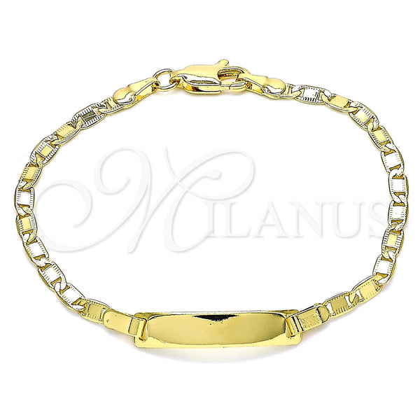 Pulsera con Placa 03.63.2219.06 Oro Laminado, Pulido, Tono Dorado (0.80 Gauge, 03 MM Thickness, 6 Inches Length)