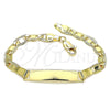 Pulsera con Placa 03.63.2221.06 Oro Laminado, Pulido, Tono Dorado (120 Gauge, 05 MM Thickness, 6 Inches Length)