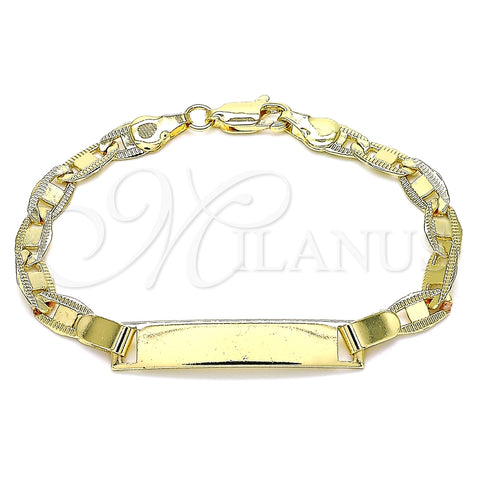 Pulsera con Placa 03.63.2221.06 Oro Laminado, Pulido, Tono Dorado (120 Gauge, 05 MM Thickness, 6 Inches Length)