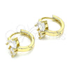 Argolla Huggie 02.210.0548.12 Oro Laminado, Diseño de Corazón, con Blanca Zirconia Cubica, Pulido, Tono Dorado