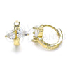Argolla Huggie 02.210.0548.12 Oro Laminado, Diseño de Corazón, con Blanca Zirconia Cubica, Pulido, Tono Dorado