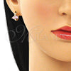Argolla Huggie 02.210.0548.2.12 Oro Laminado, Diseño de Corazón, con Rosado Zirconia Cubica, Pulido, Tono Dorado