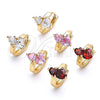 Argolla Huggie 02.210.0548.2.12 Oro Laminado, Diseño de Corazón, con Rosado Zirconia Cubica, Pulido, Tono Dorado