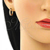Argolla Huggie 02.210.0550.15 Oro Laminado, con Blanca Zirconia Cubica, Pulido, Tono Dorado
