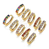 Argolla Huggie 02.210.0550.4.15 Oro Laminado, con Multicolor Zirconia Cubica, Pulido, Tono Dorado